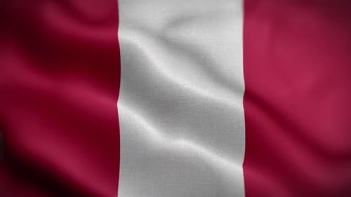 Waving Red and White Flag Background Animation