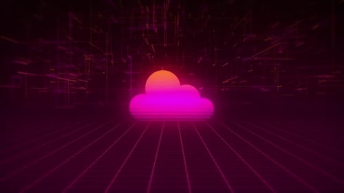 Synthwave Wireframe Net et Cloud des années 80