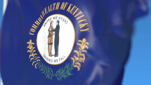 Realistic Waving Kentucky State Flag Animation