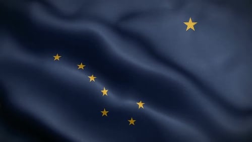 Realistic Waving Alaska State Flag Seamless Loop