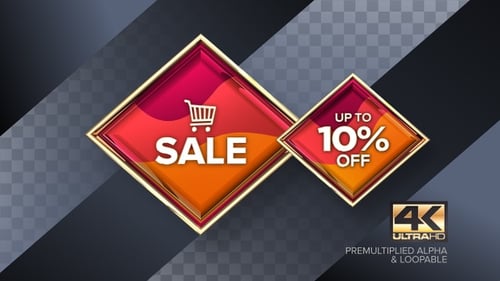 Animated 3D Diamond Sale Tag with Percent Off