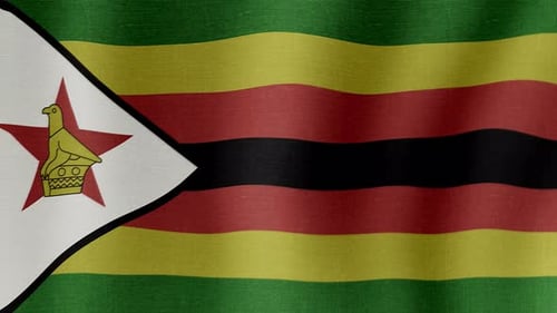 Waving Flag of Zimbabwe Seamless Loop Animation