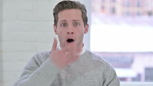 Man Expressing Shock and Surprise Close Up