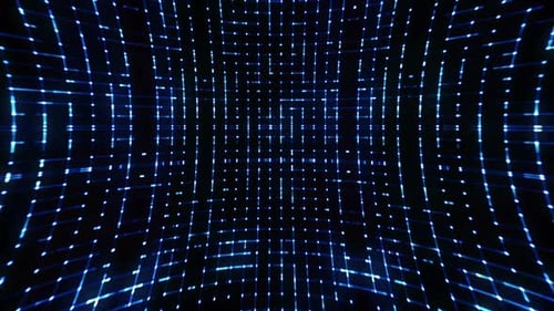 Futuristic Glowing Blue Digital Grid Loop Background