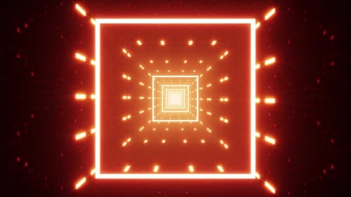 Multiple Lamps Orange Square Light Tunnel