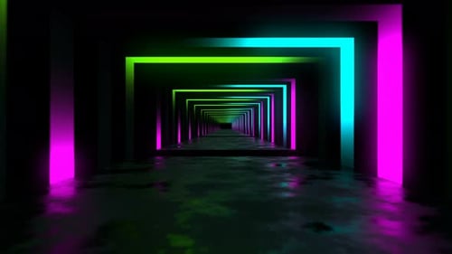 Neonfarbene Endlosstraße mit Schleife