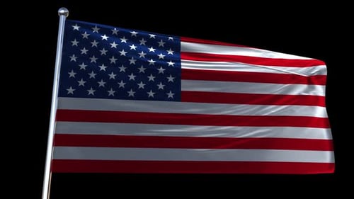 Realistic Waving United States Flags Collection