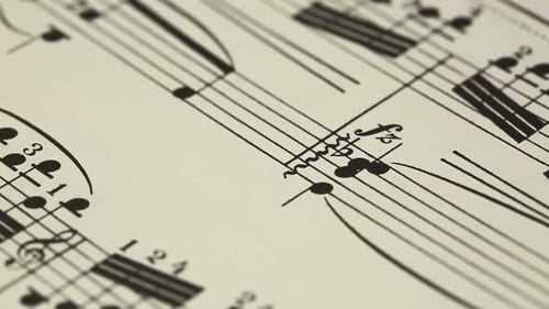 Elegant Music Sheet Composition Close Up