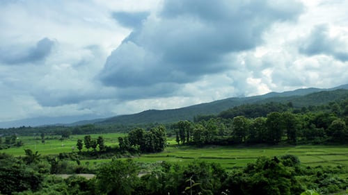 Flowing Cloud on Mountain Range Vista 01