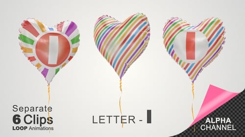 Heart Shaped Letter Balloon Reveal Loop Animation