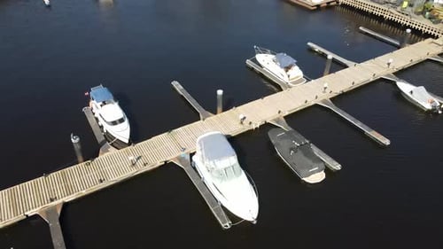 Motor boats in marina