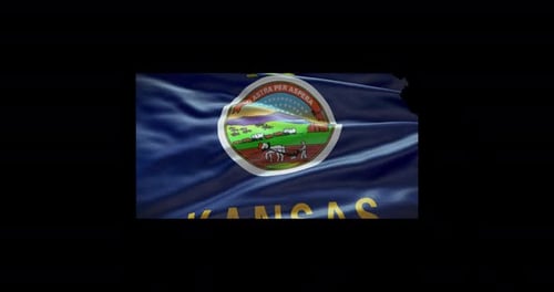Realistic Waving Kansas State Flag Animation