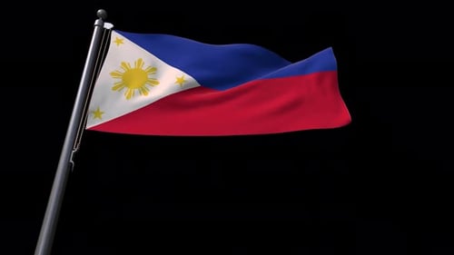Realistic Philippines Flag Waving Animation