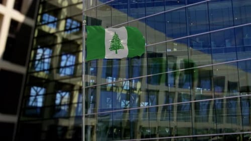 3D Norfolk Island Flag Waving Animation