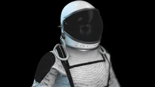 Astronaut fliegt im dunklen Himmel