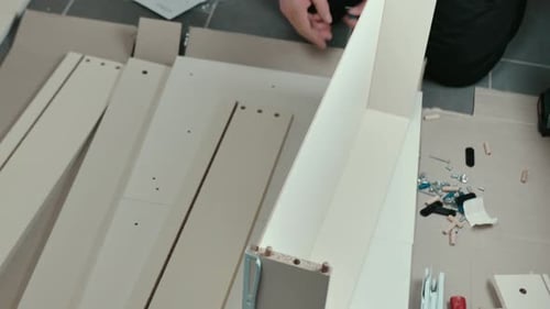 Assembling White Shelf at Home