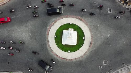 Luftaufnahme von Tugu Jogja oder Yogyakarta Monument, Indonesien.