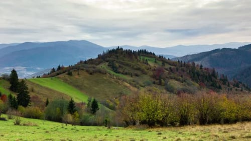 Wonderful Autumn Landscape with Beautiful Blue Sky and Majestic Clouds Forest Sunset Beautiful Fall