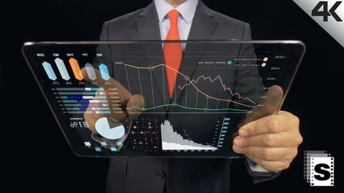 Person Using Transparent Technology Tablet