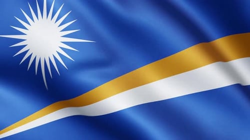 Marshall Islands National Flag Waving Animation