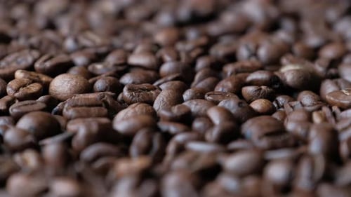 Roasted Coffee Beans close up shot