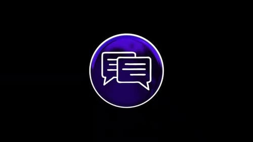 Modern 3D Rotating Speech Bubble Icon for Digital Communication