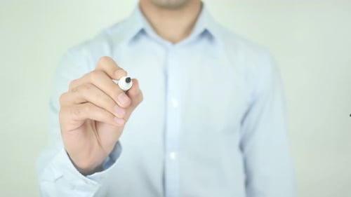 Man Writes Bio on Board