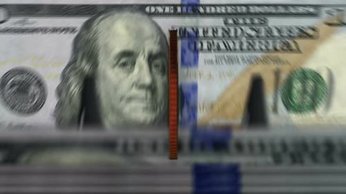 Recycling coins over Dollar banknotes loop
