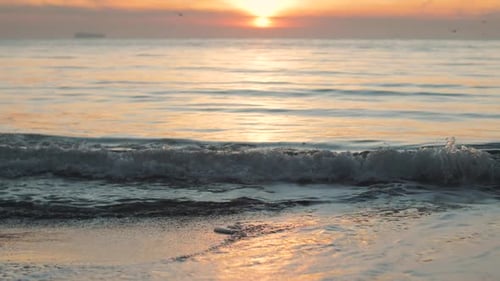 Best Beautiful Sunset or Sunrise on Paradise Sand Beach on the Island in Slow Motion