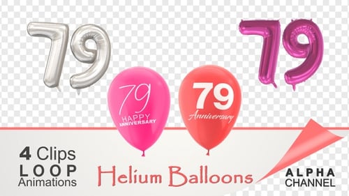 Pack de 79 ballons hélium pour fête d'anniversaire