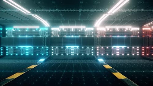 Futuristic Sci-Fi Tunnel Loop with Dynamic Neon Lights