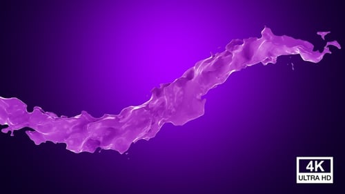 Dynamic Purple Paint Fluid Splash Element