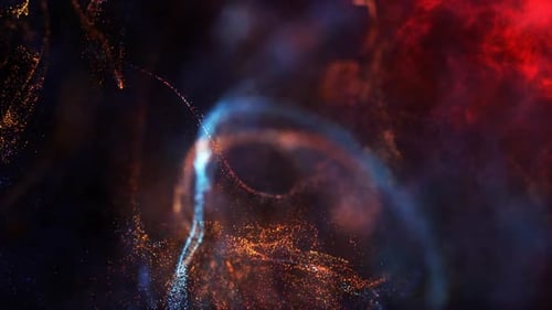 Colored Glow Particles Waves Loop