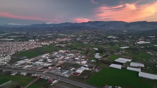 Sunrise Farm Lanscapes Background Texture