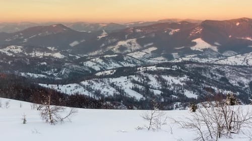 Beautiful Winter Landscape in the Mountains