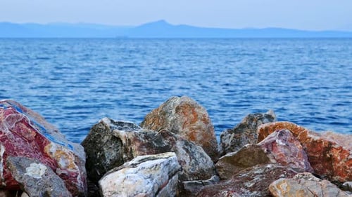 Tranquil Ocean View with Rocky Shoreline