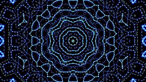 Abstract Geometric Blue Light Kaleidoscope Pattern