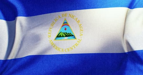 Realistic Waving Nicaragua National Flag Loop Animation