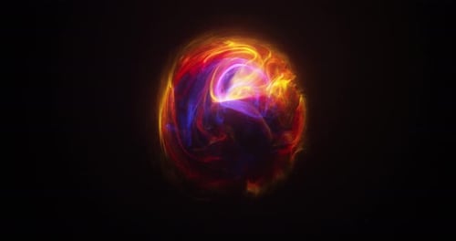 Abstract Power Surge visual. Bursting plasma building up inside ball.