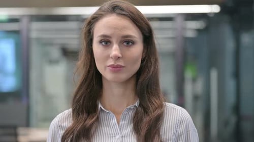 Portrait of Serious Young Woman