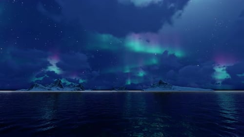 Nordlichter auf schwarzem Hintergrund.
