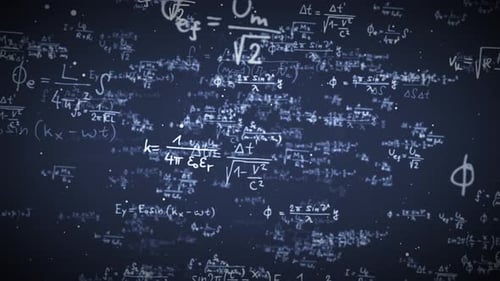 Futuristic Flowing Mathematical Equations Background Loop