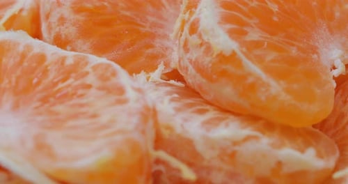 Juicy Mandarin Orange Segments Close Up