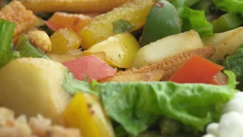 Close Up of Vegetable and Fruits Salad in a Bowl ,