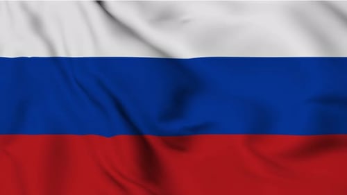 Waving Russian Federation Flag Realistic Video Background