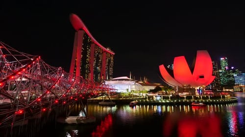 Time lapse of Building in Singapore city