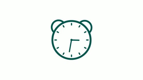 Animated Flat Design Alarm Clock Time Lapse Loop