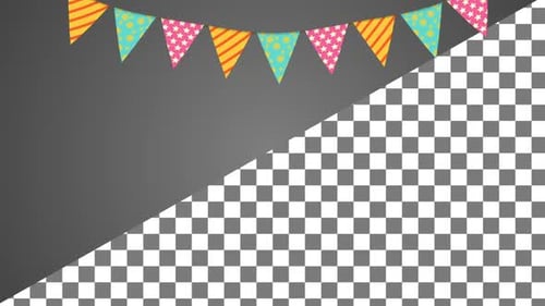 Colorful Flat Design Waving Bunting Party Flags