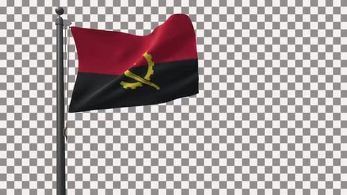 Angola Flag Realistic 3D Waving Loop
