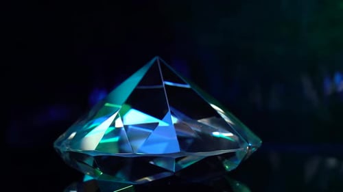 Blue Crystal Gem Sparkles in the Dark